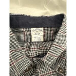 ➖BROOKS BROTHERS ORIGINAL POLO SHIRT BUTTON DOWN PLAID LS Men's SIZE XL GREY➖